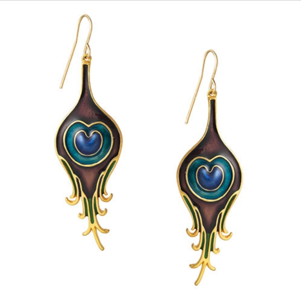 Rare Metropolitan Museum Of Art Mma Parisian Peacock Pierced Earrings
